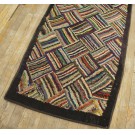 1930s American Hooked Rug with Basket Weave Pattern