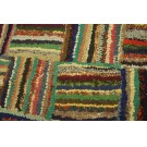 1930s American Hooked Rug with Basket Weave Pattern