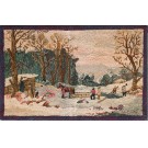 Mid 20th Century Pictorial American Hooked Rug 