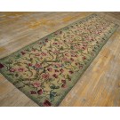 1930s American Hooked Rug Runner With Tree of Life Pattern 