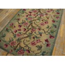 1930s American Hooked Rug Runner With Tree of Life Pattern 