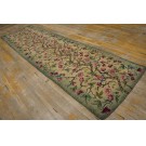 1930s American Hooked Rug Runner With Tree of Life Pattern 