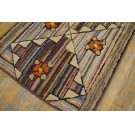 Early 20th Century Geometrical American Hooked Rug