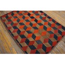 Early 20th Century American Hooked Rug with Tumbling Block Pattern