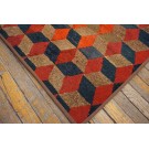 Early 20th Century American Hooked Rug with Tumbling Block Pattern