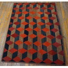 Early 20th Century American Hooked Rug with Tumbling Block Pattern