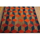 Early 20th Century American Hooked Rug with Tumbling Block Pattern