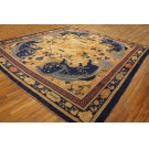 18th Century Chinese Ningxia Main Hall Carpet with Foo Dogs