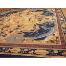 18th Century Chinese Ningxia Main Hall Carpet with Foo Dogs