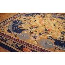 18th Century Chinese Ningxia Main Hall Carpet with Foo Dogs