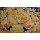 18th Century Chinese Ningxia Main Hall Carpet with Foo Dogs