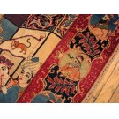 1940s Persian Pictorial Kashan Mashahir Carpet