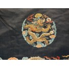 19th Century Chinese Silk & Metallic Thread Dragon Embroidery 