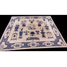 Early 20th Century Chinese Peking 100 Antiques Carpet 