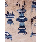 Early 20th Century Chinese Peking 100 Antiques Carpet 