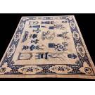 Early 20th Century Chinese Peking 100 Antiques Carpet 