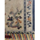 Early 20th Century Chinese Silk & Metallic Threads Carpet with Inscription 