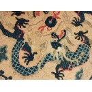 19th Century W. Chinese Round Ningxia Dragon Carpet