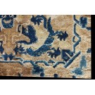 Mid 19th Century Chinese Ningxia Throne Back Dragon Rug