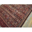 19th Century Caucasian Silk & Wool Verneh Flat-Weave Carpet 
