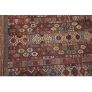 19th Century Caucasian Silk & Wool Verneh Flat-Weave Carpet 