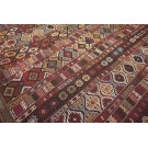 19th Century Caucasian Silk & Wool Verneh Flat-Weave Carpet 