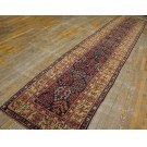 Mid 19th Century W. Persian Kurdish Shrub Runner Carpet 