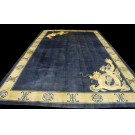 Vintage 1980s Chinese Silk Dragon & Phoenix Carpet