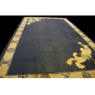 Vintage 1980s Chinese Silk Dragon & Phoenix Carpet