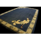 Vintage 1980s Chinese Silk Dragon & Phoenix Carpet