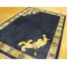 Vintage 1980s Chinese Silk Dragon & Phoenix Carpet