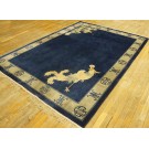 Vintage 1980s Chinese Silk Dragon & Phoenix Carpet