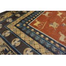 Mid 19th Century Chinese Ningxia Carpet with Hundred Deer Pattern