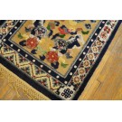 Early 20th Century Chinese Silk & Metallic Thread Foo Dog Rug