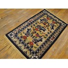 Early 20th Century Chinese Silk & Metallic Thread Foo Dog Rug