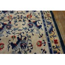 1930s Chinese Silk Carpet with Foo Dog Design 