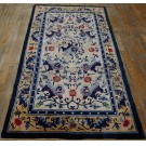 1930s Chinese Silk Carpet with Foo Dog Design 