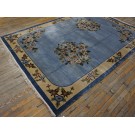 Vintage 1980s Silk Chinese Art Deco Style Silk Carpet