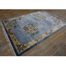 Vintage 1980s Silk Chinese Art Deco Style Silk Carpet