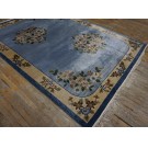 Vintage 1980s Silk Chinese Art Deco Style Silk Carpet