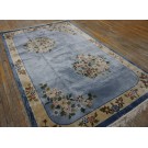 Vintage 1980s Silk Chinese Art Deco Style Silk Carpet