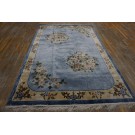 Vintage 1980s Silk Chinese Art Deco Style Silk Carpet