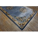 Vintage 1980s Silk Chinese Art Deco Style Silk Carpet