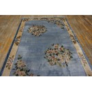 Vintage 1980s Silk Chinese Art Deco Style Silk Carpet