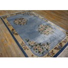 Vintage 1980s Silk Chinese Art Deco Style Silk Carpet