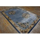 Vintage 1980s Silk Chinese Art Deco Style Silk Carpet