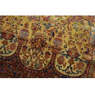 Early 20th Century Silk & Metallic Thread Persian Kashan Meditation Carpet