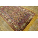 Early 20th Century Silk & Metallic Thread Persian Kashan Meditation Carpet