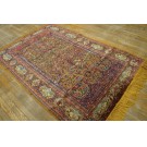 Early 20th Century Silk & Metallic Thread Persian Kashan Meditation Carpet