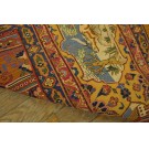 Early 20th Century Silk & Metallic Thread Persian Kashan Meditation Carpet